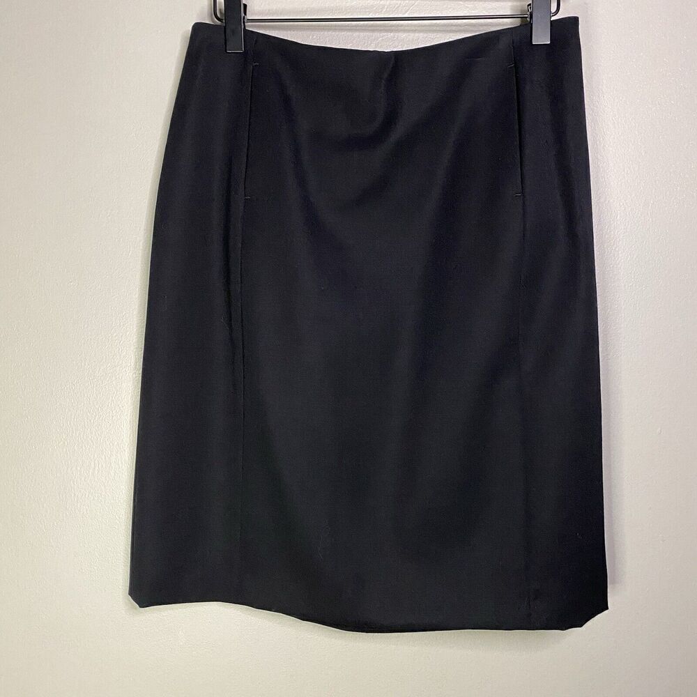 J. Crew Size 10 Women’s 100% Wool Pencil Skirt Black Lined Business Work Office